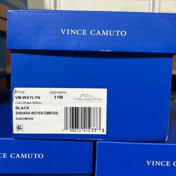 Vince Camuto Men’s Black Waylyn Woven Leather Upper Flip Flop Sandal NEW NIB - Picture 5 of 9